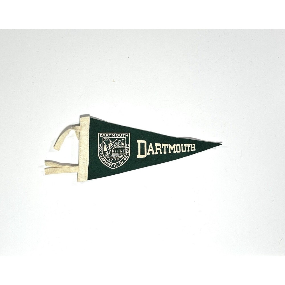 Vintage 1940s 50s Dartmouth College Big Green Keggy 9” Felt Pennant College RARE